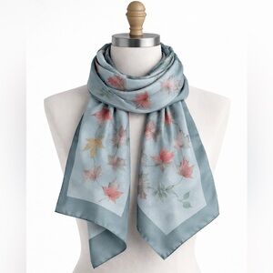 Hermes Autumn Leaf Silk Scarf in Red and Yellow